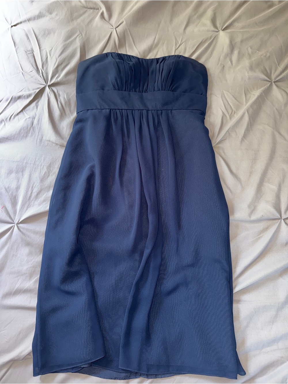Bill Levkoff Strapless Navy Chiffon Bridesmaid/Cocktail Dress